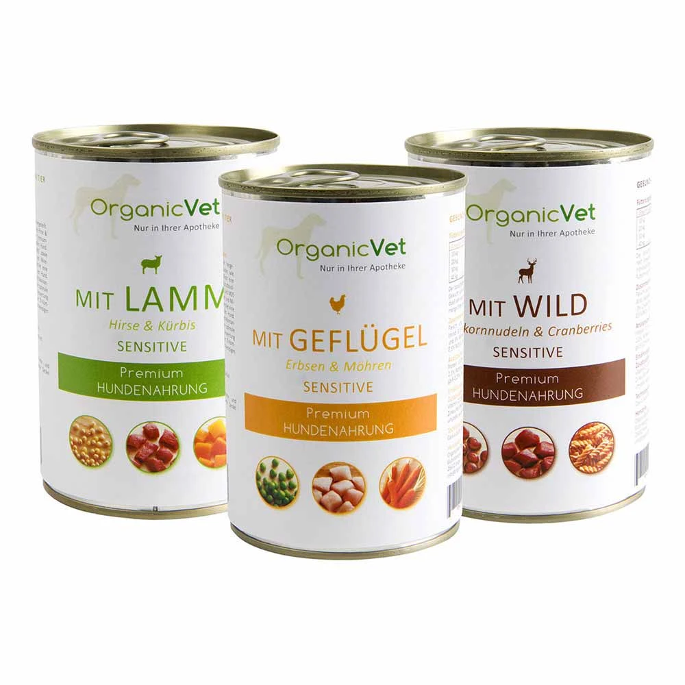 OrganicVet Sensitive Lamm, Geflügel + Wild Nassfutter Für Hunde 3 OrganicVet Sensitive Lamm, Geflügel + Wild Nassfutter Für Hunde