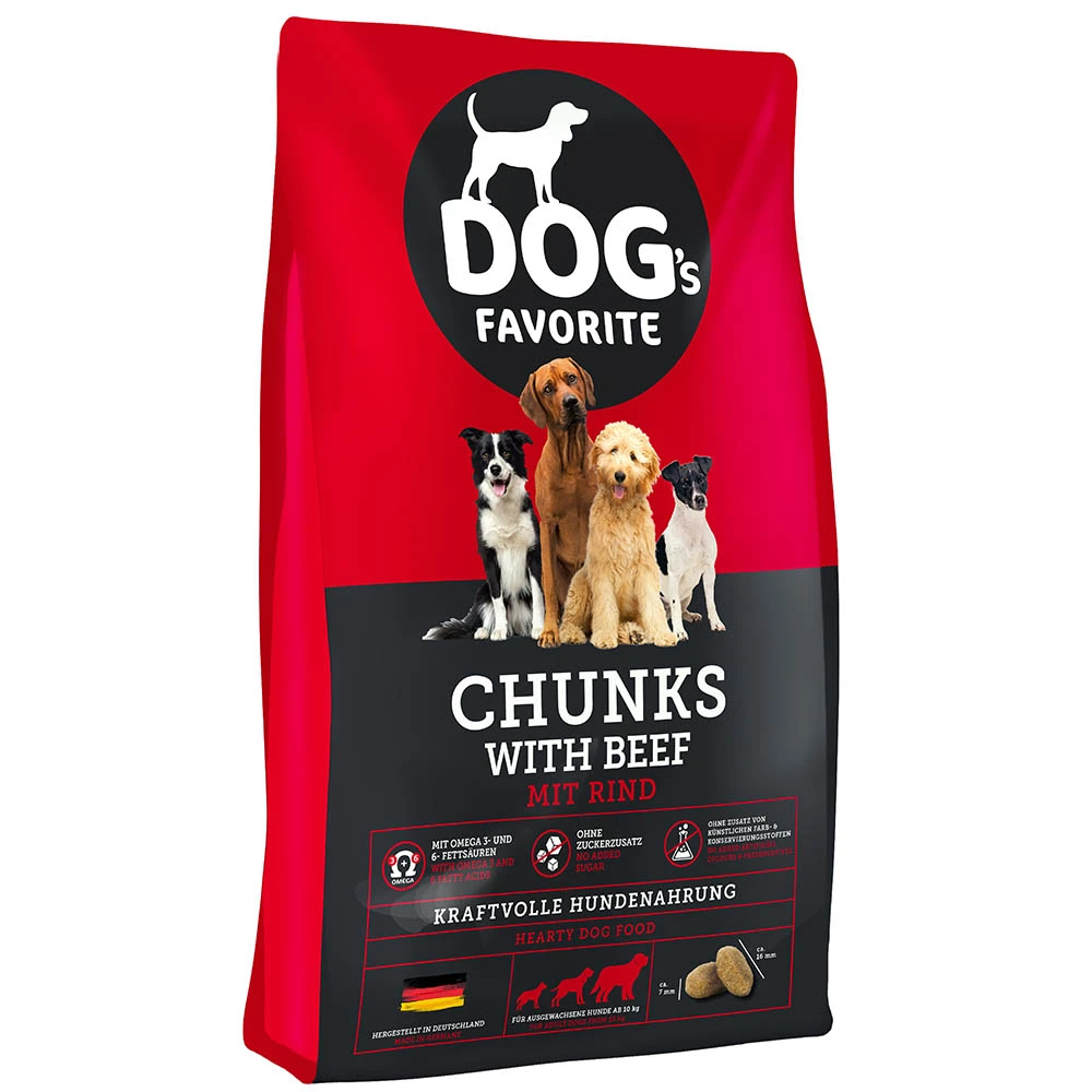 Happy Dog Dog's Favorite Chunks Mit Rind 3 Happy Dog Dog's Favorite Chunks Mit Rind