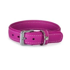 Das Lederband Barcelona Halsband Rose-Violet