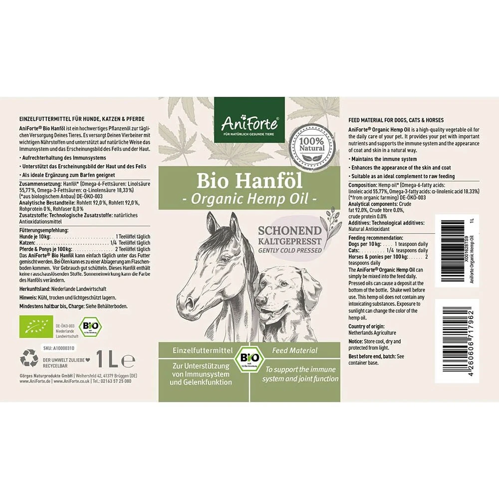AniForte Bio Hanföl 8 AniForte Bio Hanföl – Bild 6
